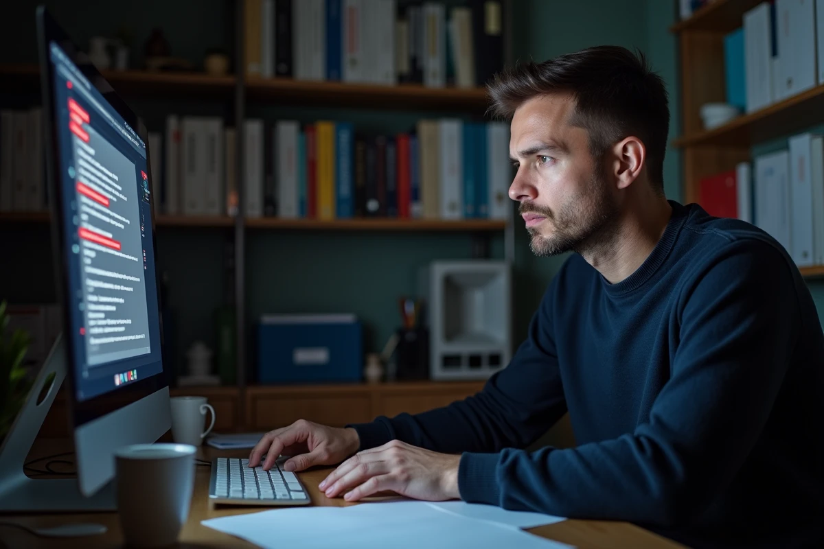 Enseignant identifiant un email de phishing suspect dans sa messagerie académique de Rouen sur ordinateur de bureau
