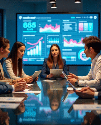 Groupe de professionnels marketing en réunion moderne