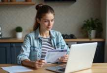 Donnée sensible : le numéro de sécurité sociale en France Jeune femme française avec carte Vitale et documents