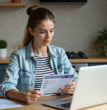 Donnée sensible : le numéro de sécurité sociale en France Jeune femme française avec carte Vitale et documents