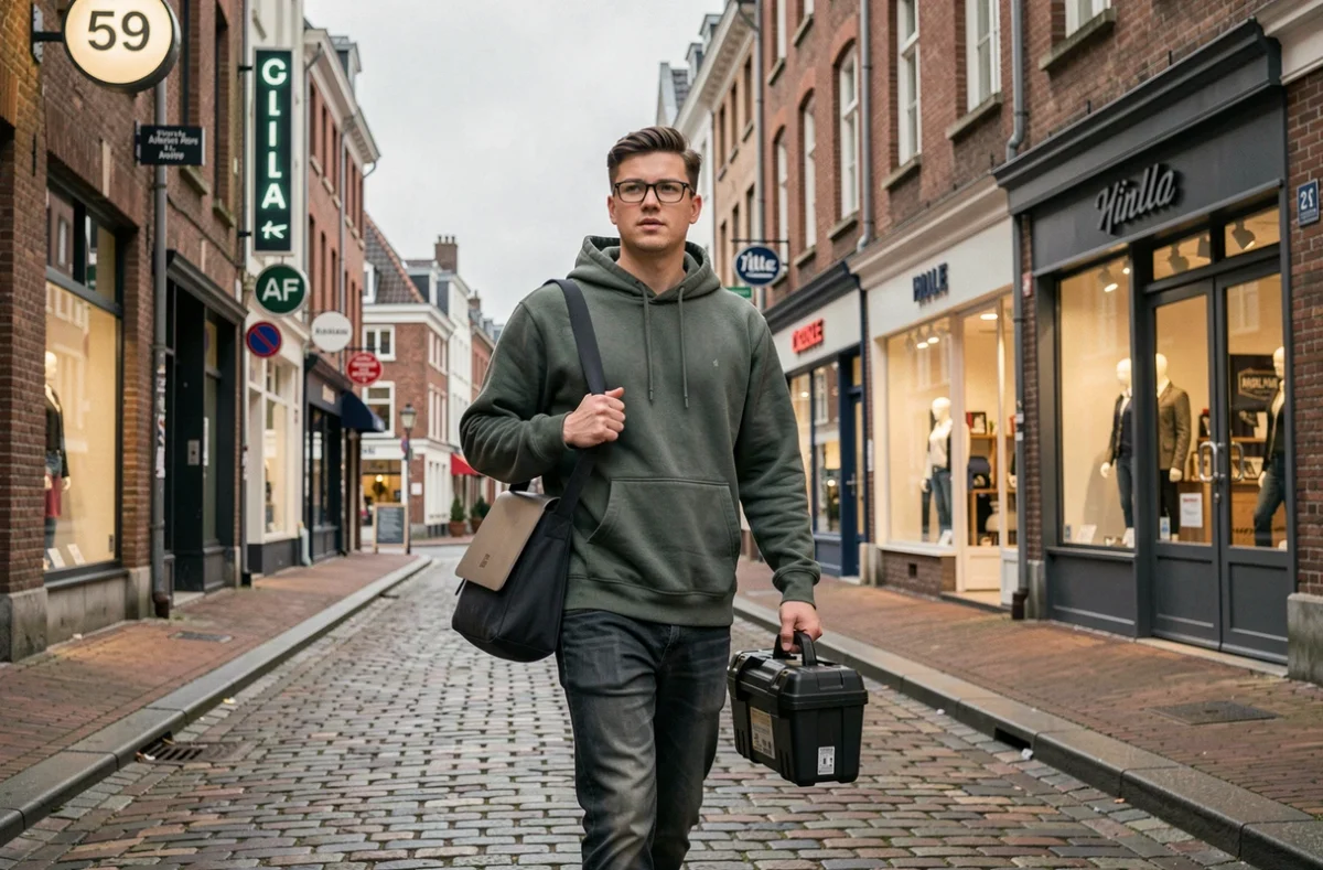 Technicien d'Informatique59 Lille en déplacement de proximité dans les rues du département 59